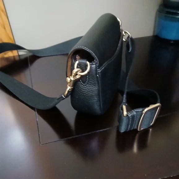 Amelia Mini Coach Black Leather Crossbody Bag - Picture 4 of 5